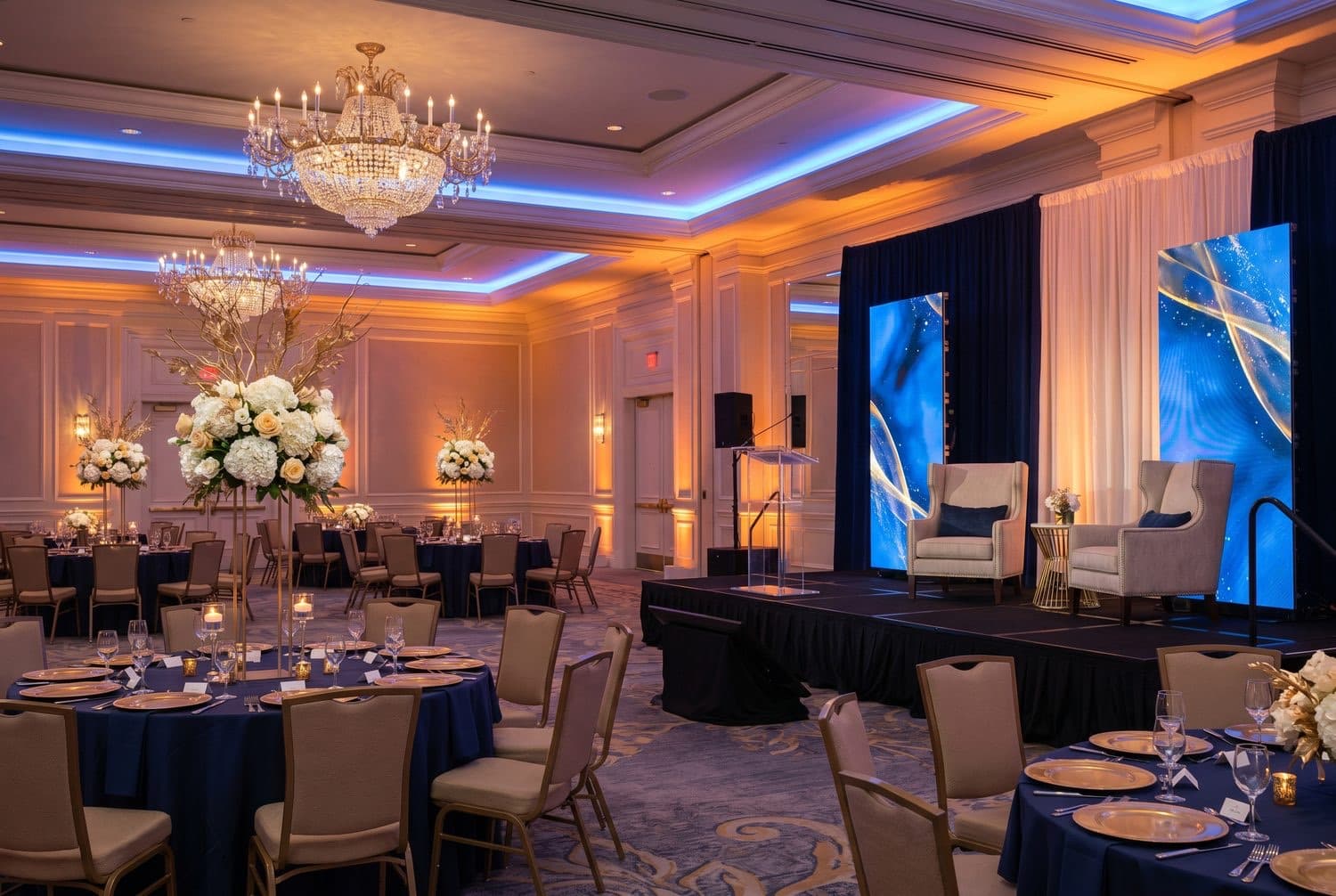 A fully produced conference hall