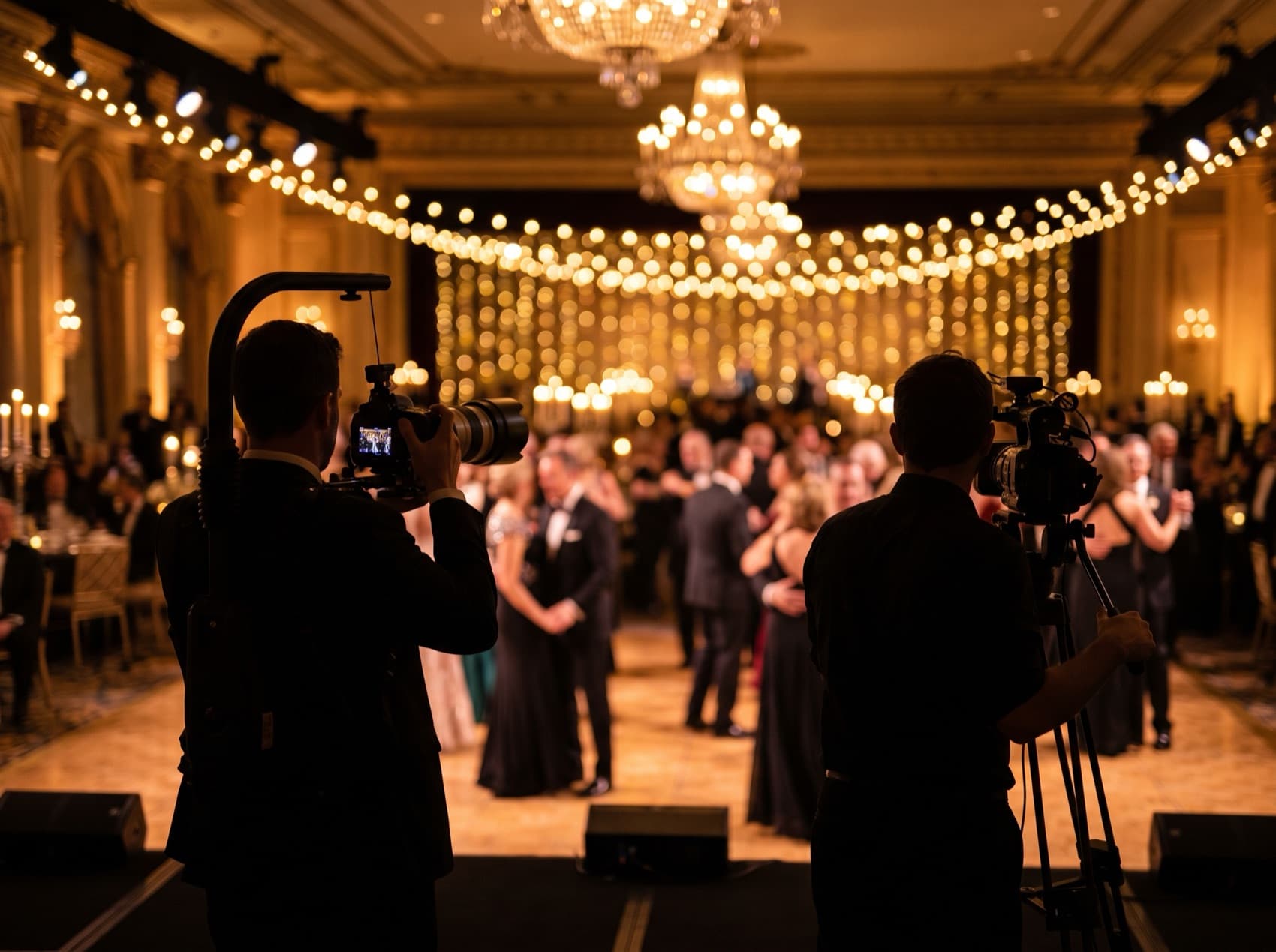 A professional event camera crew at work